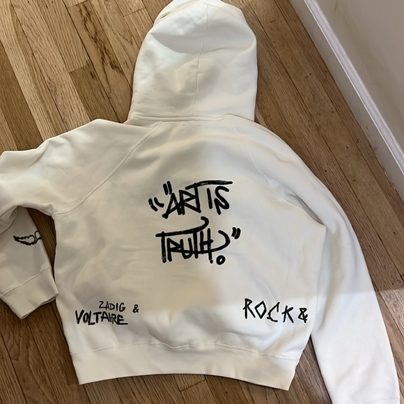 Zadig & Voltaire Georgy Manifesto Hoodie Sz M - Picture 2 of 9